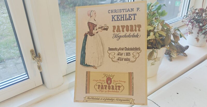 Christian Kehlet Favorit. Reklameskilt i pap